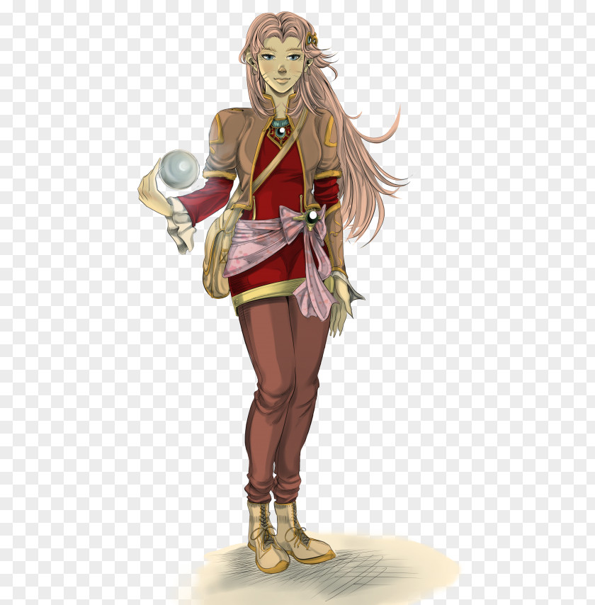 Powerful Woman Character Costume Design Japanese Role-playing Game PNG
