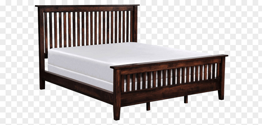 Wood Bed Mission Style Furniture Table Platform Headboard PNG