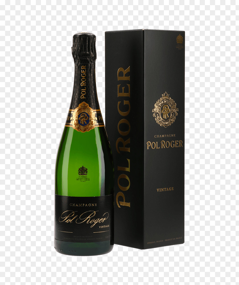 Champagne Wine Pol Roger Millesima Bottle PNG