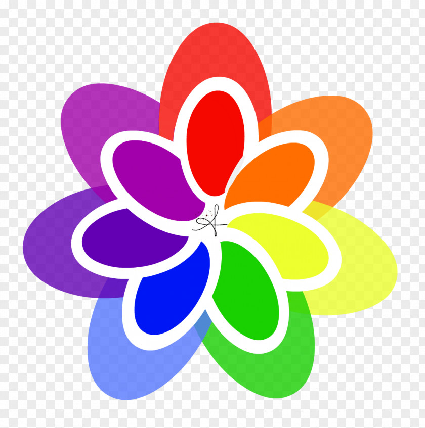 Rainbow Violet Petal Flower Clip Art PNG