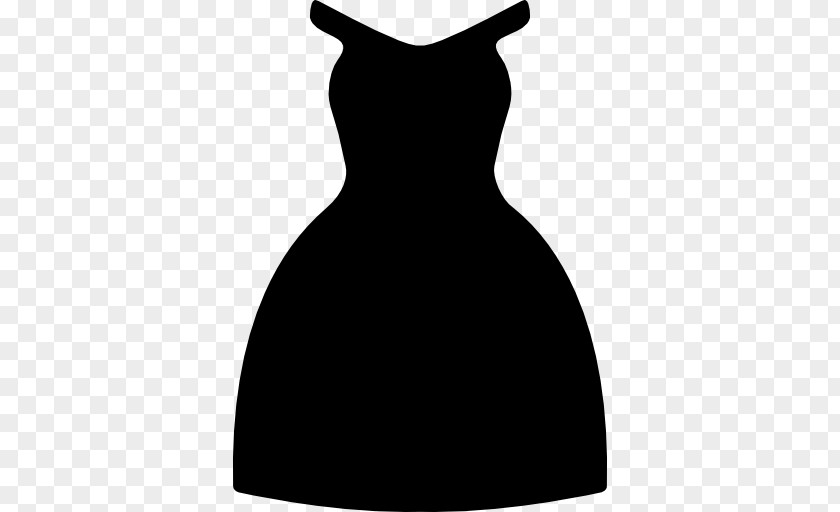 Sleeveless Dress Neck Silhouette White Black M PNG
