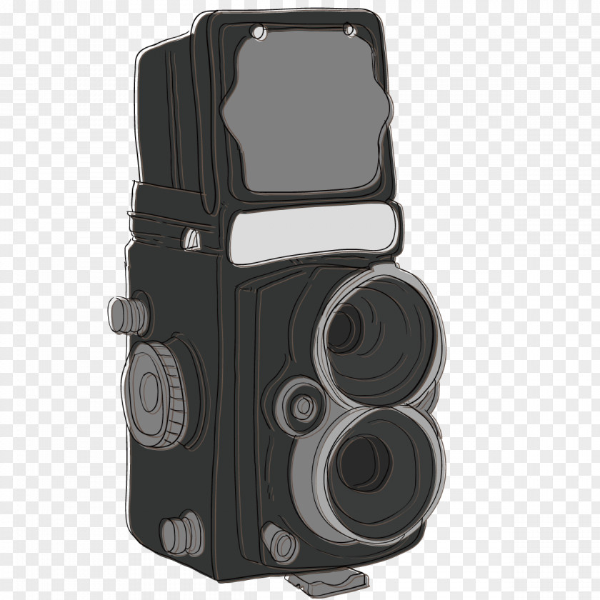 Vector Antique Camera Drawing Illustration PNG