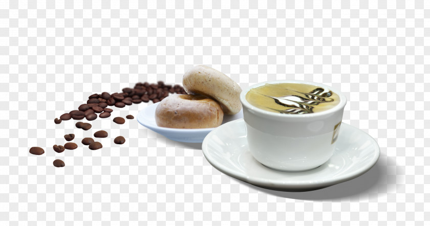 Coffee Bread Breakfast Cappuccino Cafe PNG