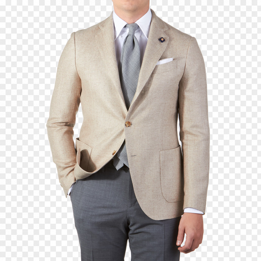 Jacket Blazer Wool Linen Textile Beige PNG