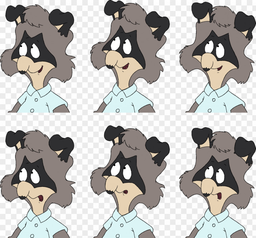 Raccoon Concept Art Model Sheet PNG