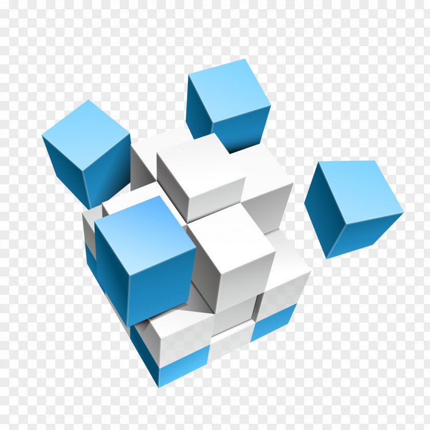 Blue Cube Creative Adobe Illustrator Icon Design PNG