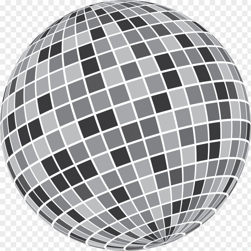 Disco Ball Party Black And White Clip Art PNG