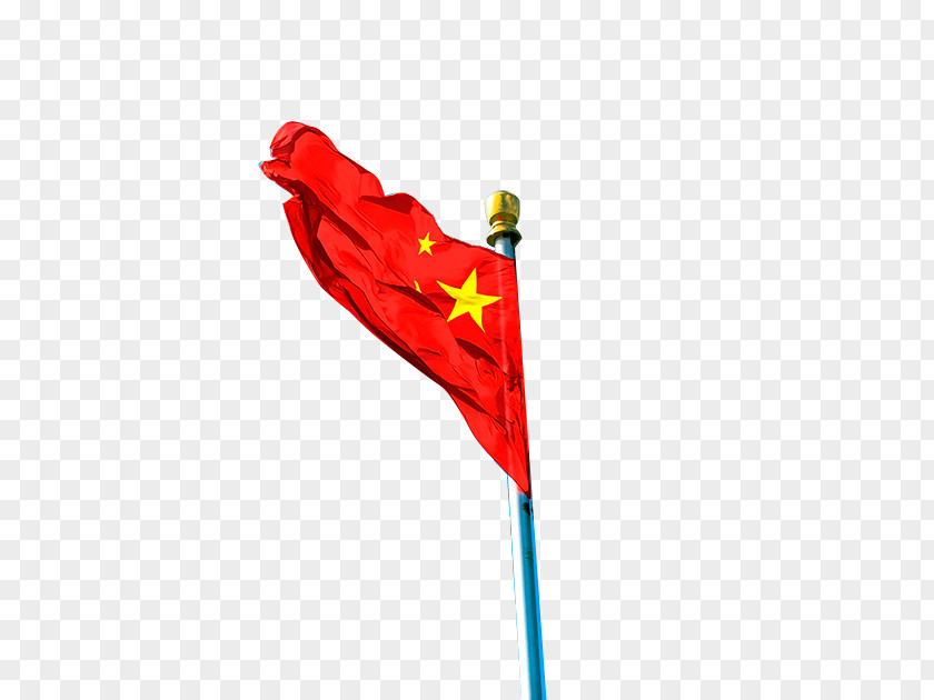 Five-star Red Flag Fluttering Free Buckle Material Of China PNG