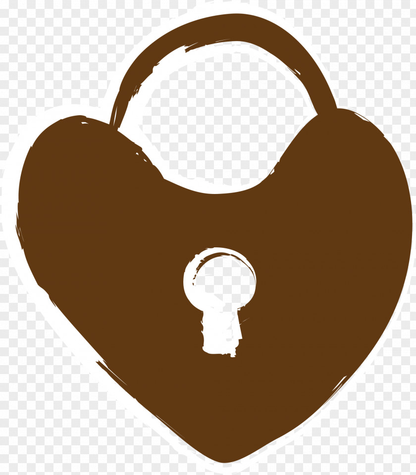 Simple Coffee Lock Heart Clip Art PNG