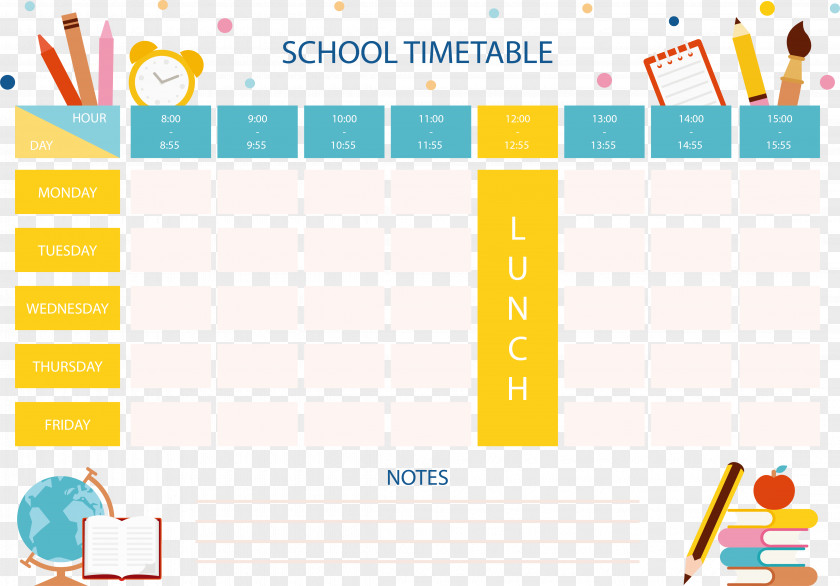School Curriculum Form Template Timetable PNG