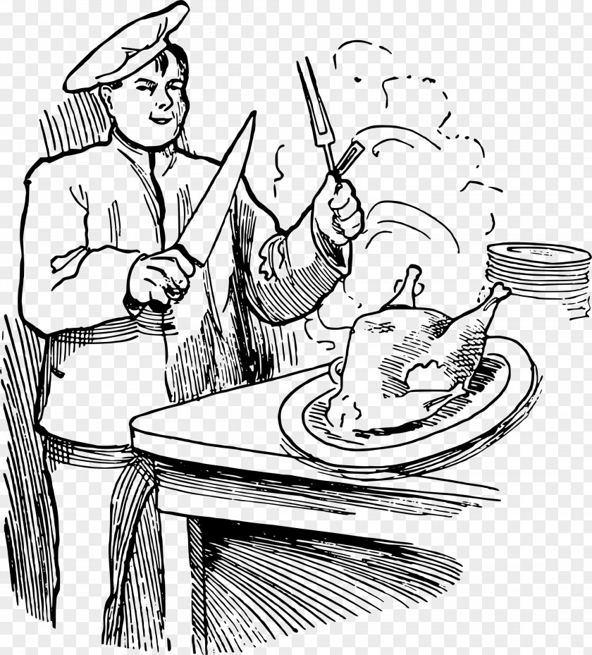 Thanks Giving Line Art Cooking Drawing Clip PNG