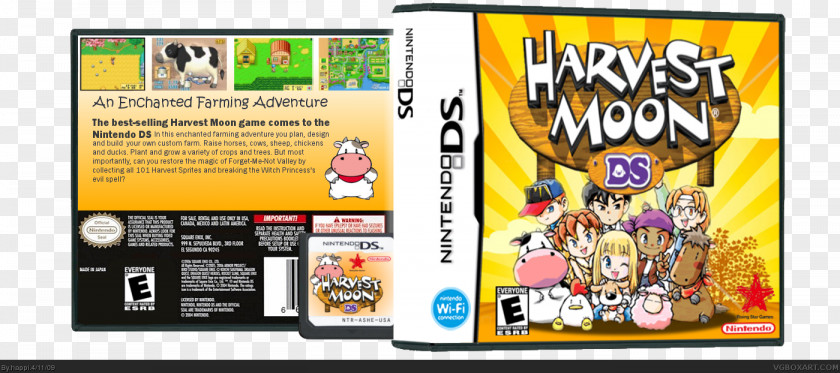 Cover Design Harvest Moon DS Moon: A Wonderful Life 64 GameCube PNG