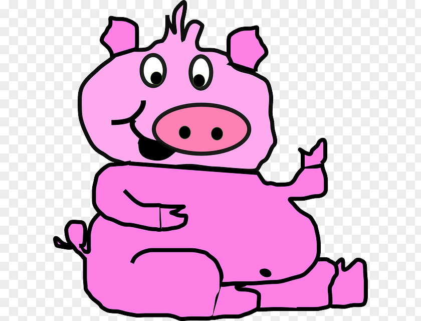 Happy Cartoon Face Domestic Pig Free Content Clip Art PNG