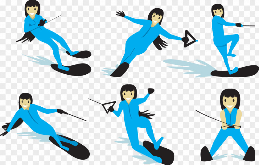Vector Cartoon Figure Skating Euclidean Skiing Clip Art PNG