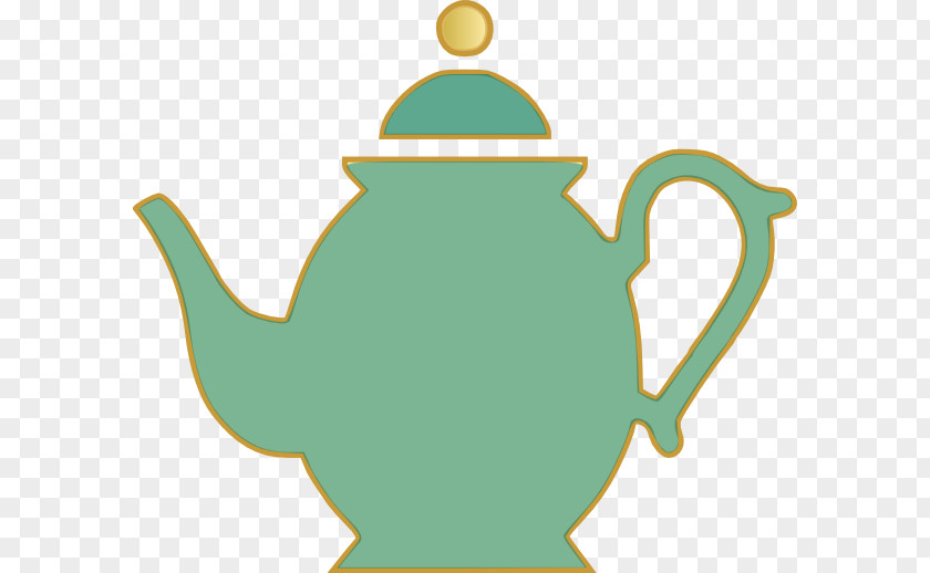Teapot Outline Green Tea White Clip Art PNG