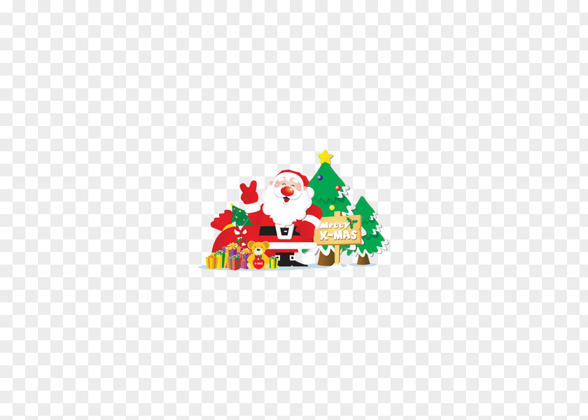 Smiling Santa Claus Christmas Card Clip Art PNG