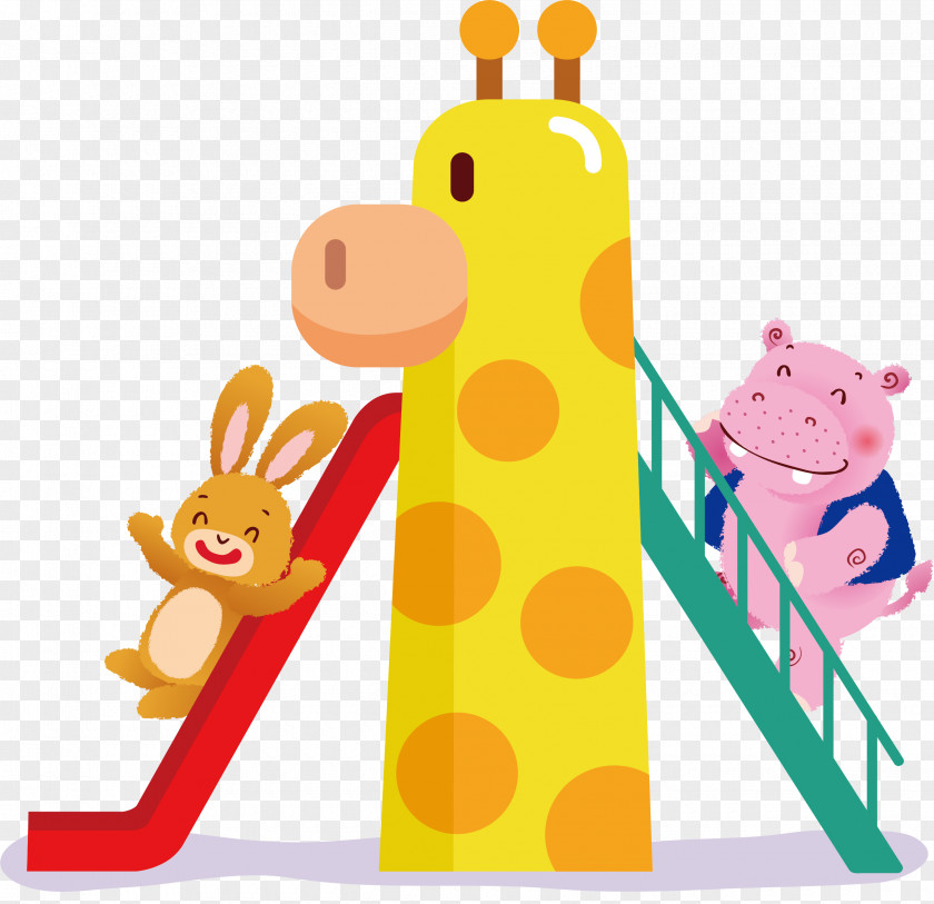 Baby Animal Vector Graphics Image Playground Slide Wall Decal PNG