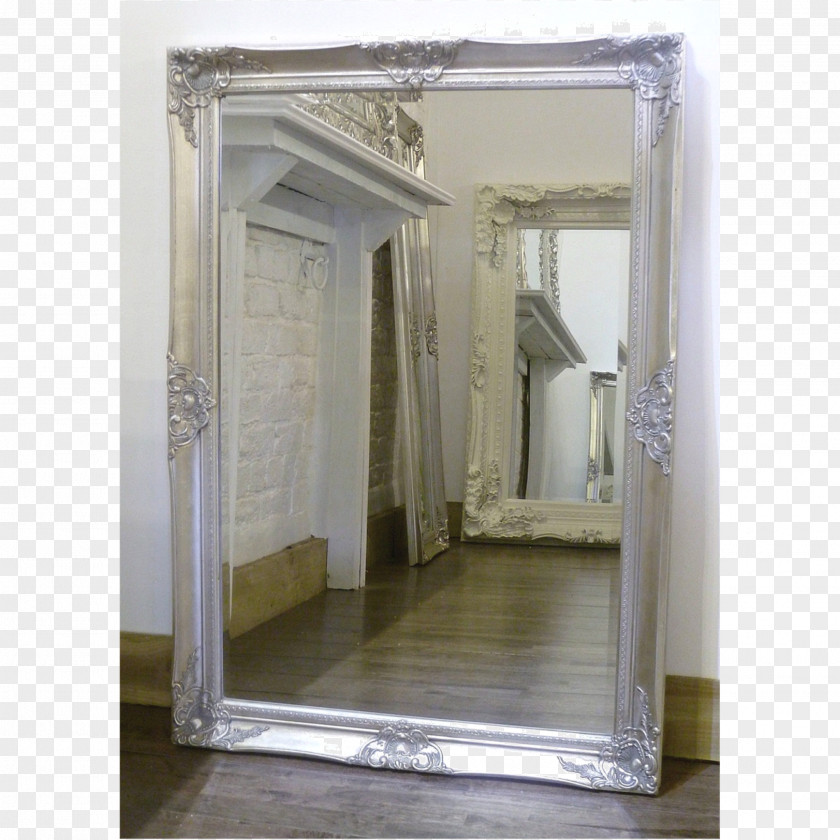 Mirror Shabby Chic Float Glass Wall Silver PNG