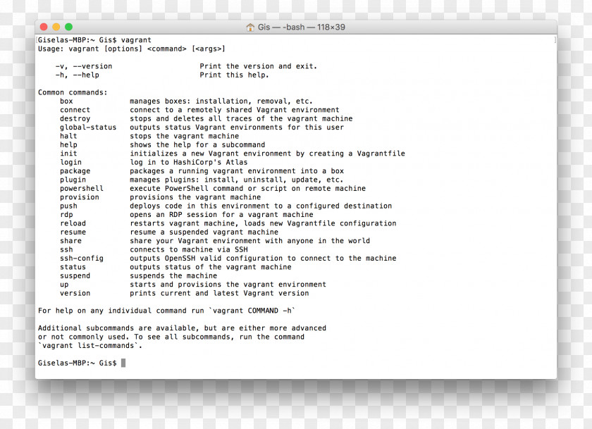 Vagrant Screenshot Macintosh Operating Systems MacOS Sierra PNG