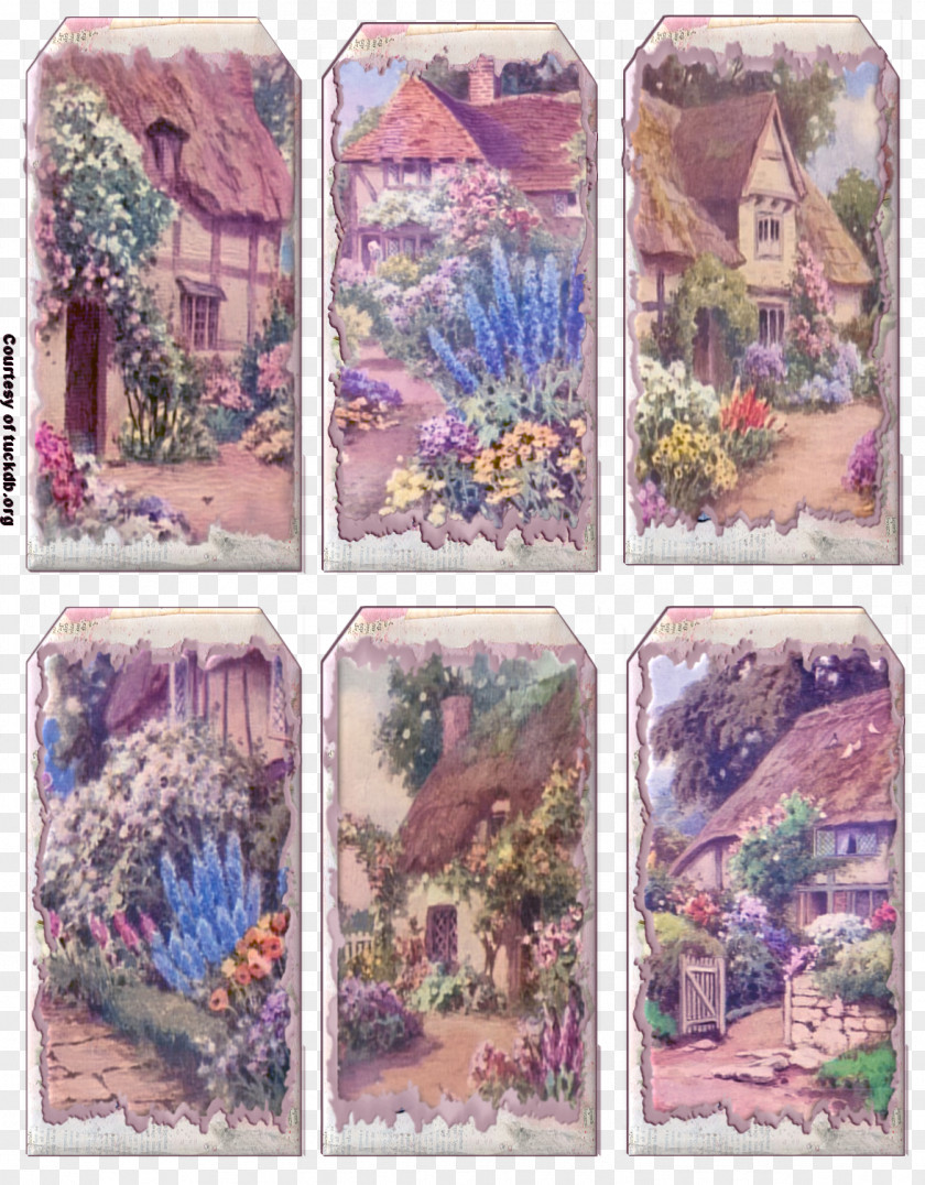 Cottage Art Collage Paper Painting PNG