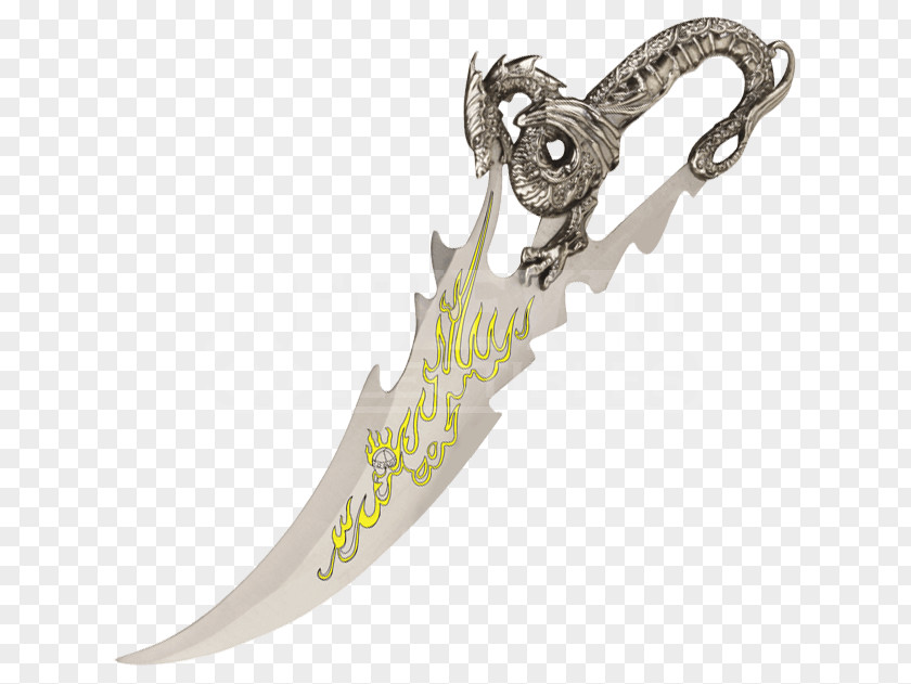 Fire Breathing Dragon Dagger Knife Body Jewellery PNG