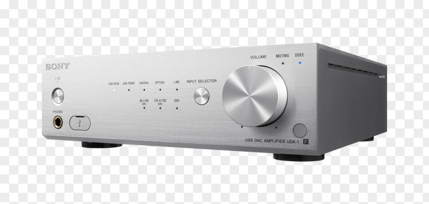 Silver Sony Corporation High-resolution AudioUsb Audio Amplifier Digital UDA-1 PNG