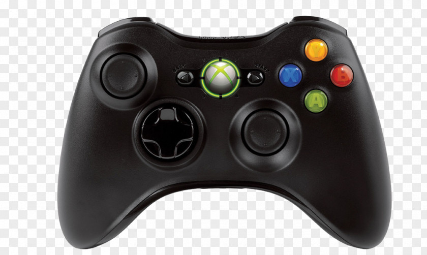 Xbox 360 Controller Black Wireless Racing Wheel Game Controllers PNG