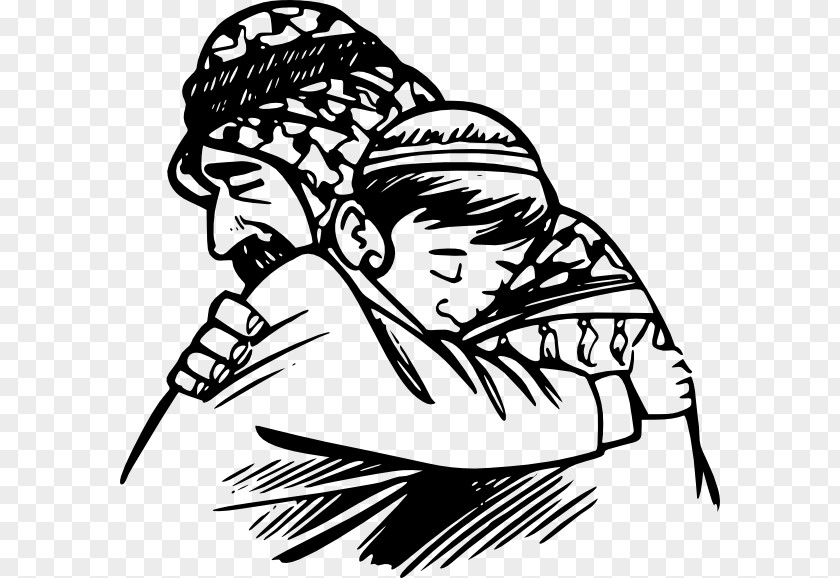 Father's Vector Hug Father Cartoon Clip Art PNG