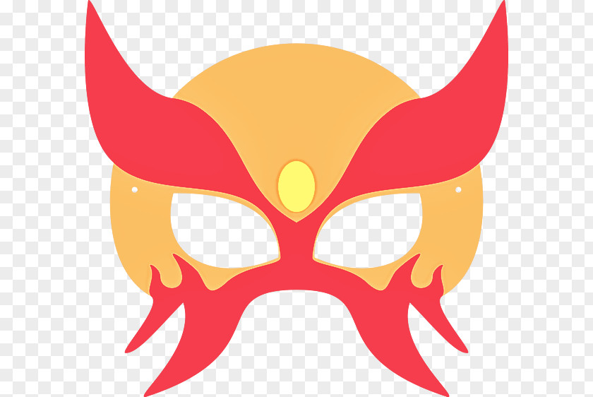 Red Cartoon Mouth Wing Mask PNG