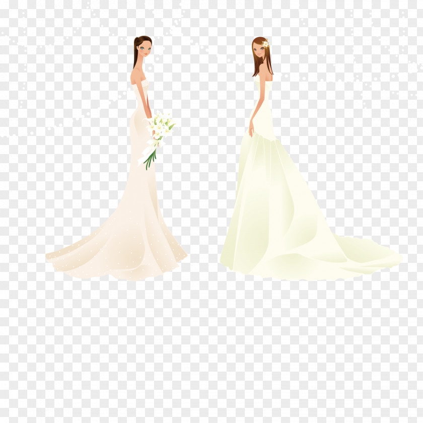 Two Brides Wedding Dress Bride Wallpaper PNG