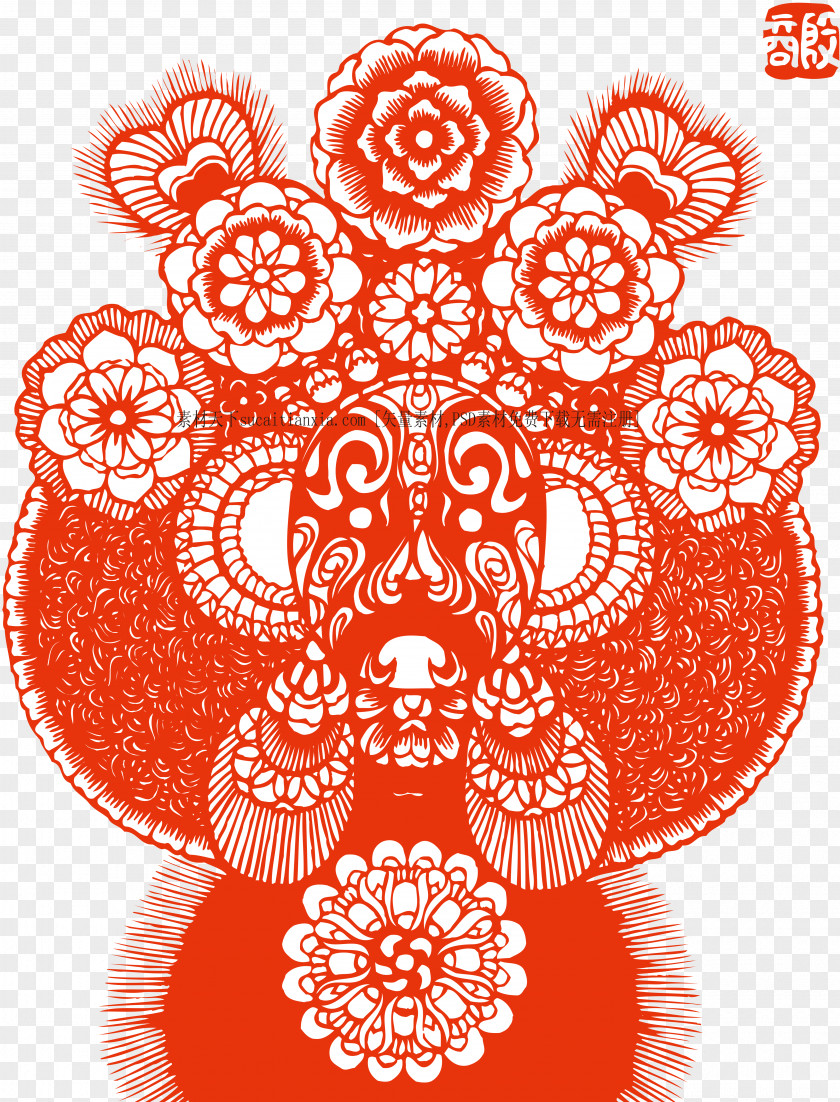 Facebook Hailun Chinese Paper Cutting Peking Opera PNG