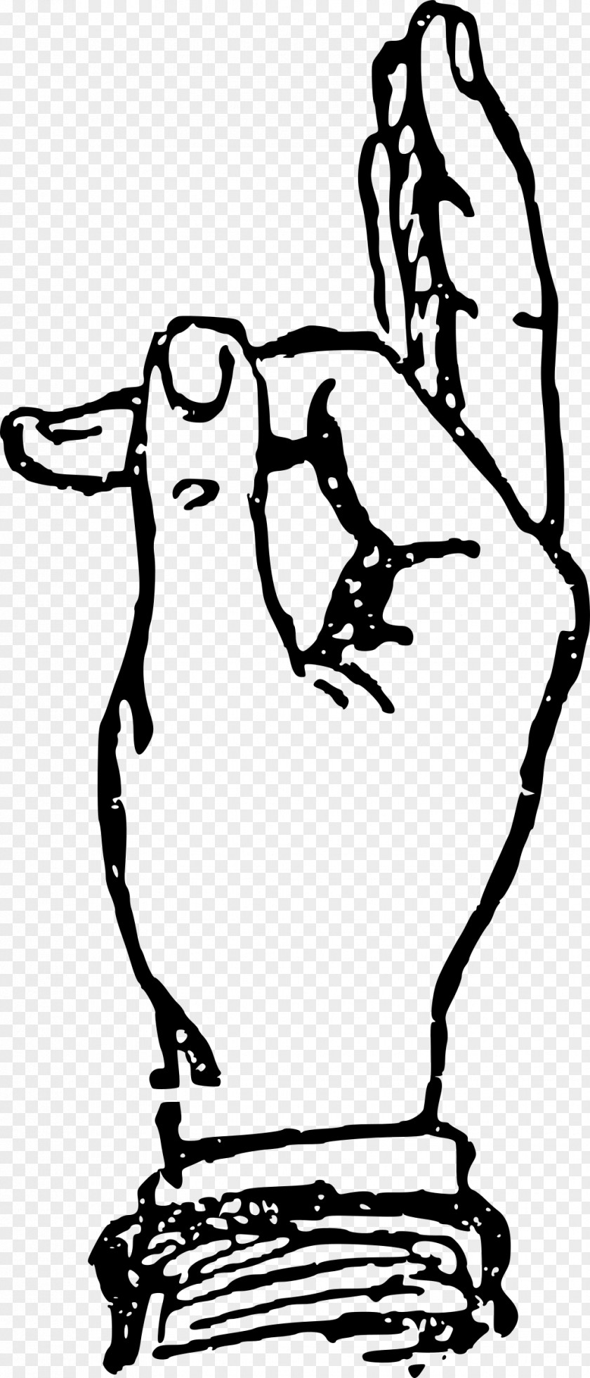 Hand Drawing American Sign Language Letter F PNG