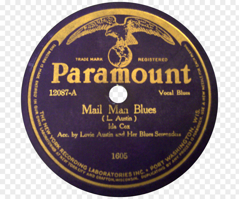 Purple Label Phonograph Record Paramount Records Classic Female Blues Race PNG