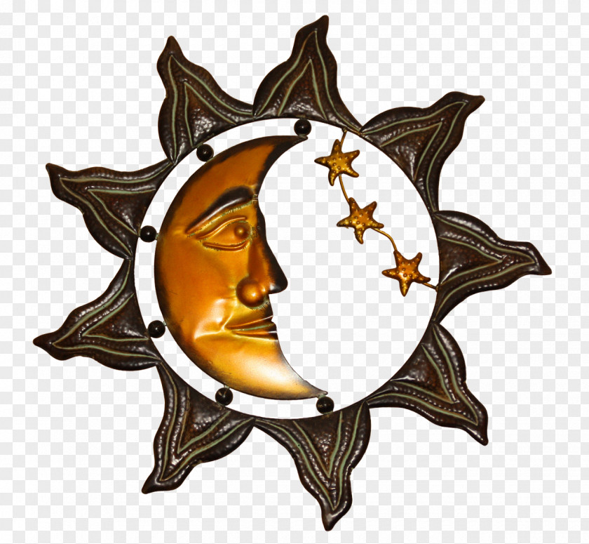Sun And Moon Metal Ornament PNG