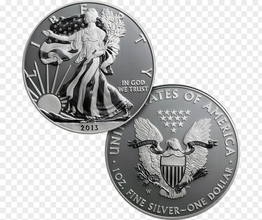 Uncirculated Coin West Point Mint American Silver Eagle PNG