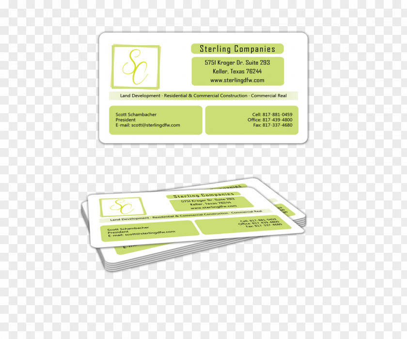 Visiting Card Design Brand Green Material PNG