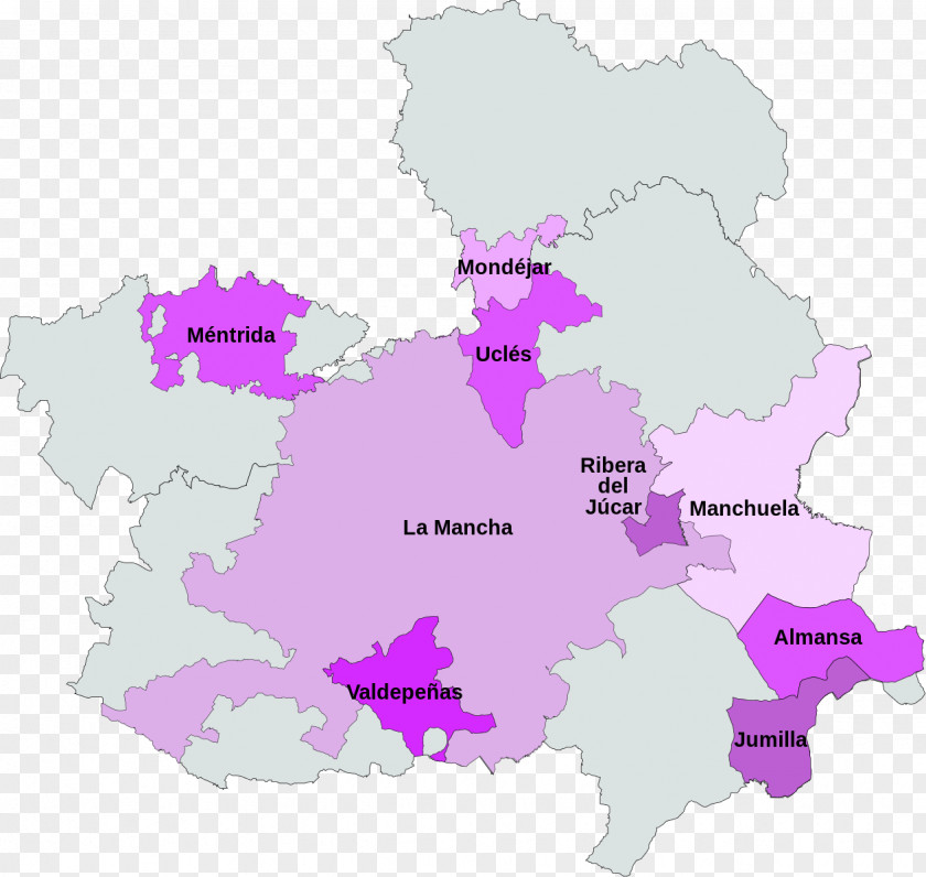 Wine La Mancha DO Almansa Map PNG
