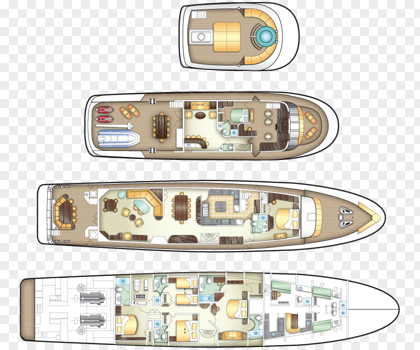 Yacht Top View State Room Bed Car PNG