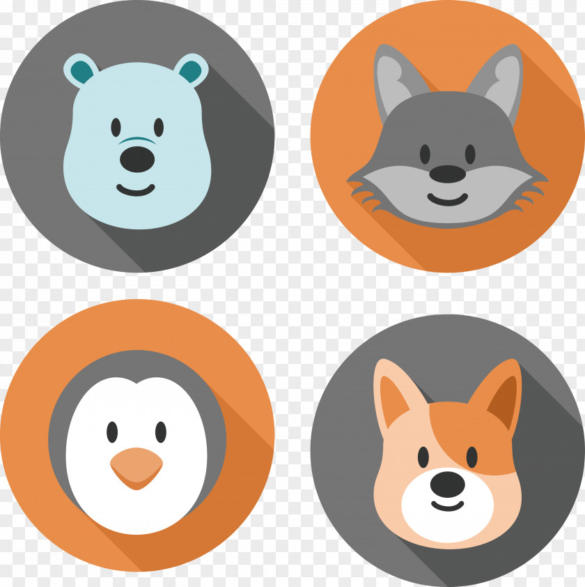 Four Animal Avatar Deer Line PNG