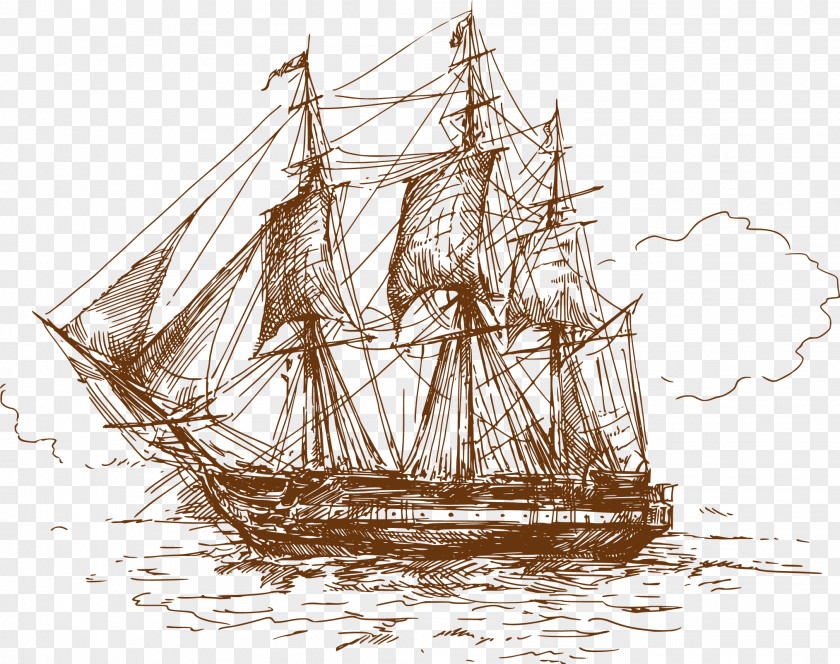 Hand-painted Sailing T-shirt Drawing Royalty-free Illustration PNG