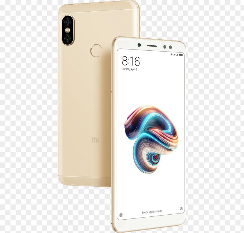 Redmi Note 5 Global Xiaomi Pro Smartphone (Unlocked, 4GB RAM, 64GB, Gold) PNG