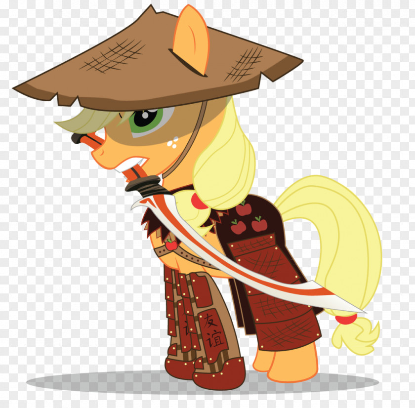 Japanese Samurai Applejack Apple Bloom Pony Horse PNG