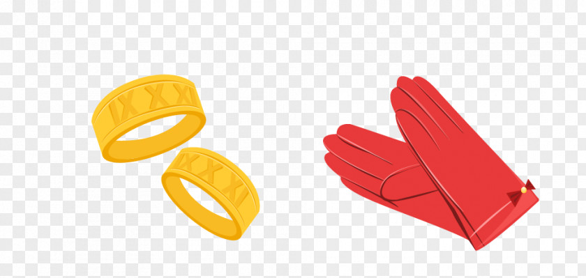 Red Gloves Material Yellow Personal Protective Equipment PNG