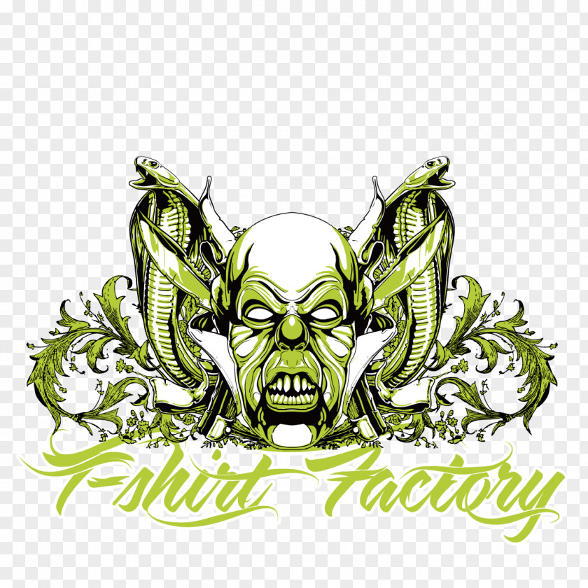 Green Gothic Printed T-shirt PNG