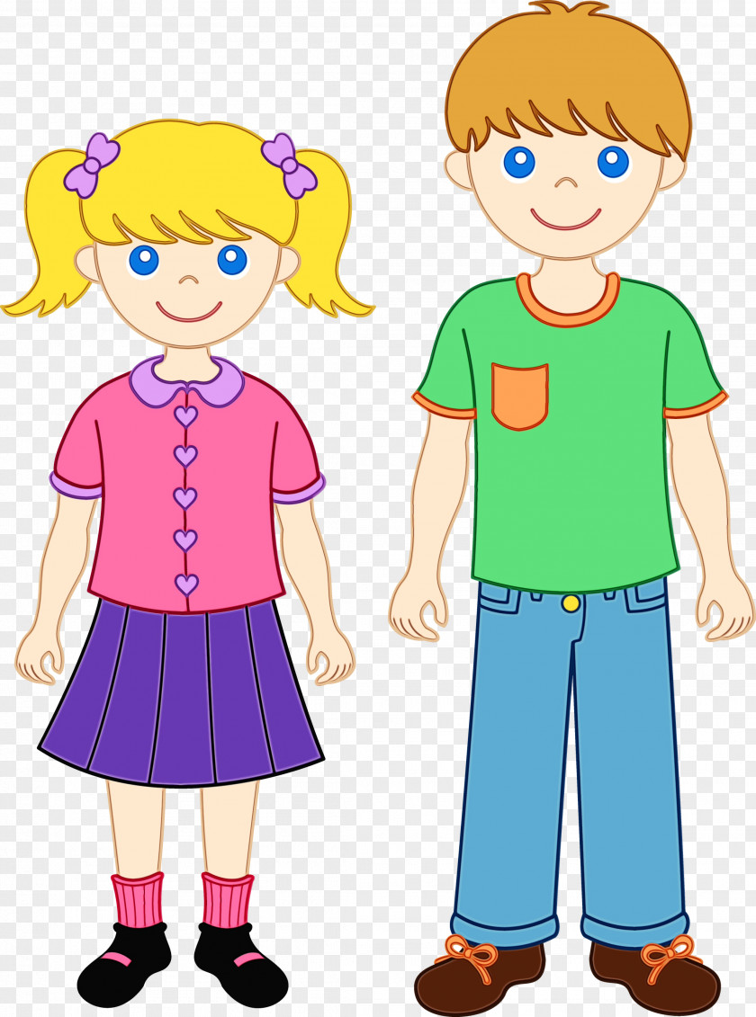 Smile Style Kids Playing Cartoon PNG