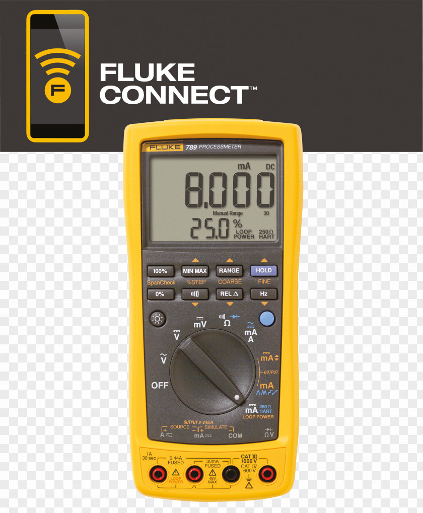 Digital Multimeter Fluke Corporation Current Clamp True RMS Converter Calibration PNG