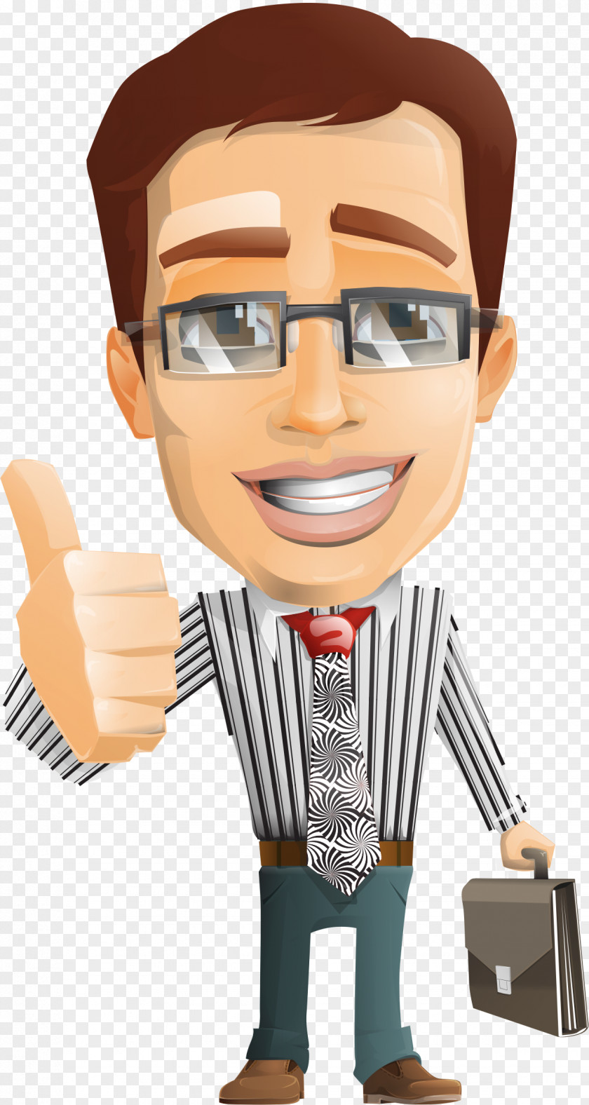 Businessman Vector Thumb Signal Management Business Animation PNG