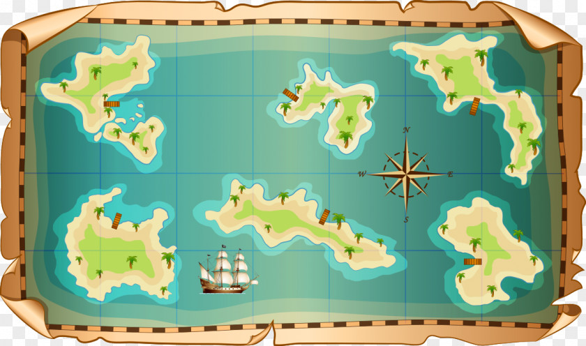 Pirate Map Treasure World PNG