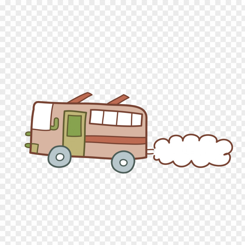 Cartoon Bus Drawing Illustration PNG