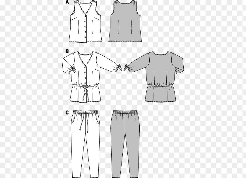 Clothing Patterns. Burda Style Dress Drawing Sewing Pattern PNG